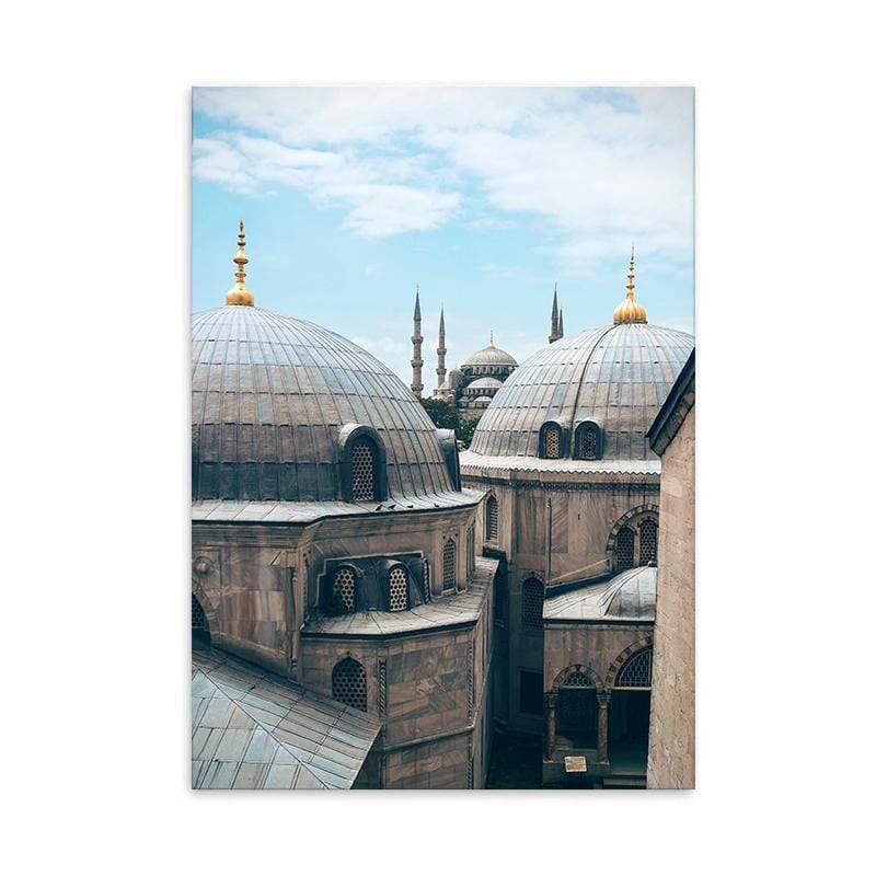 Leinwanddruck Blaue Moschee Istanbul – DIN A4 (21x30 Cm) Ohne Rahmen, Als Poster & Wanddekoration