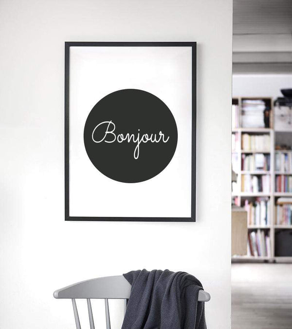 LaLe Living Bild Leinwanddruck Bonjour Schriftzug