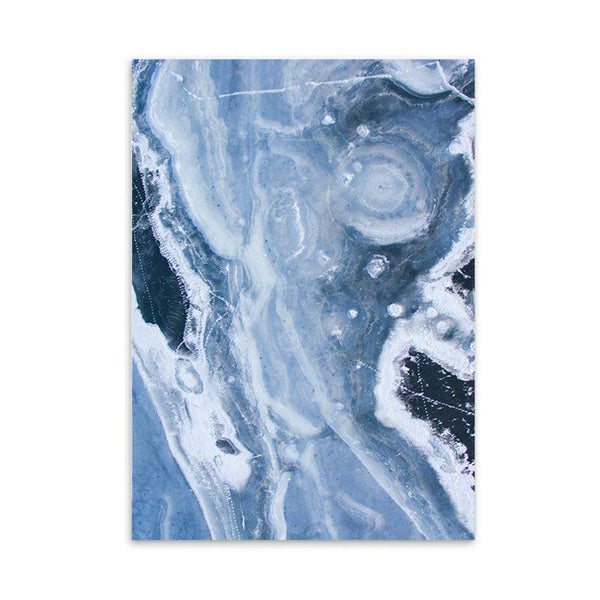 LaLe Living Bild Leinwanddruck Frozen Water Blau A4 21x30cm