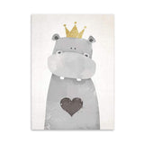 LaLe Living Bild Leinwanddruck Hippo A3 / A4