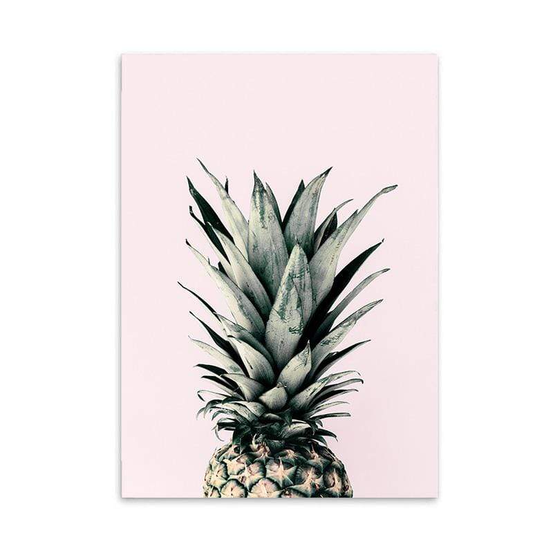 LaLe Living Bild Leinwanddruck mit Ananas Rosa Motiv