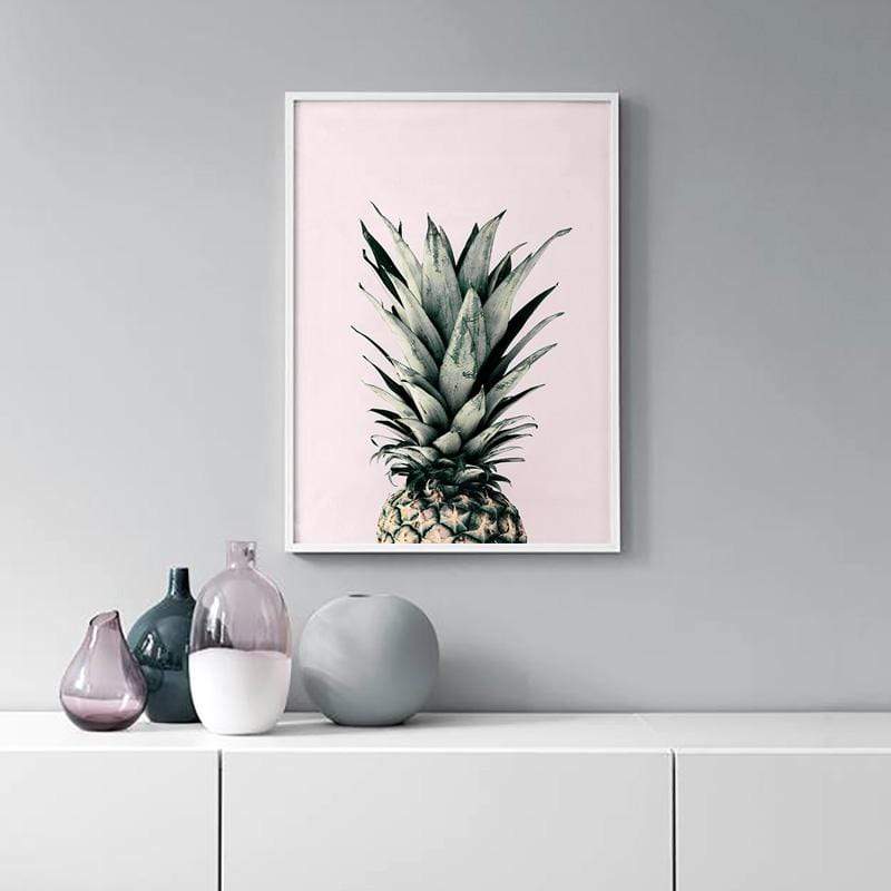 LaLe Living Bild Leinwanddruck mit Ananas Rosa Motiv