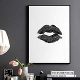 LaLe Living Bild Leinwanddruck mit black lips Motiv in A3 / A4