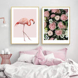 LaLe Living Bild Leinwanddruck mit Flamingo Motiv A3 / A4