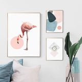 LaLe Living Bild Leinwanddruck mit Flamingo Motiv A4 21x30cm