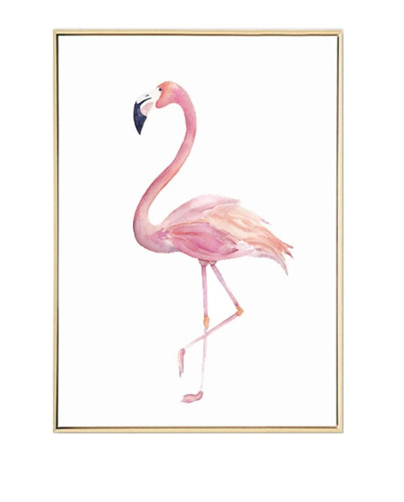 LaLe Living Bild Leinwanddruck mit Flamingo Motiv A4 21x30cm