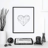 LaLe Living Bild Leinwanddruck mit geo Herz Form A4 21x30cm