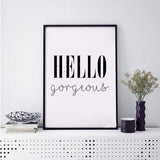 LaLe Living Bild Leinwanddruck mit "HELLO Gorgeous" Schriftzug