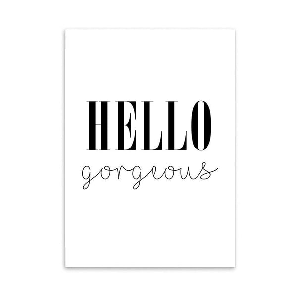 LaLe Living Bild Leinwanddruck mit "HELLO Gorgeous" Schriftzug