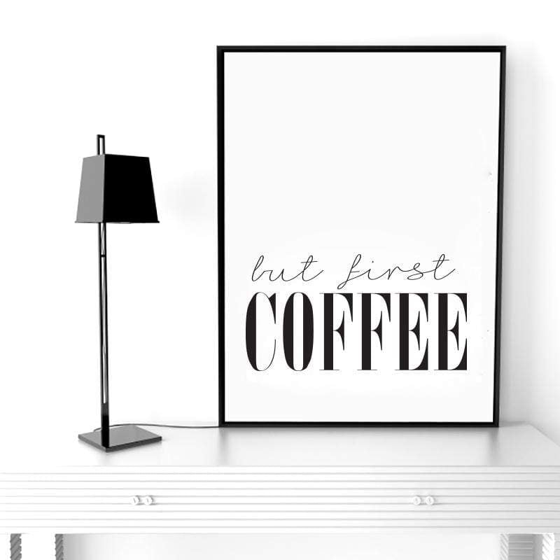 LaLe Living Bild Leinwanddruck mit Schriftzug "But First Coffee"