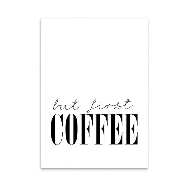 LaLe Living Bild Leinwanddruck mit Schriftzug "But First Coffee"