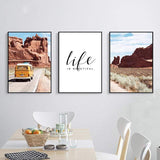 LaLe Living Bild Leinwanddruck mit Schriftzug "life IS BEAUTIFUL" A3 / A4