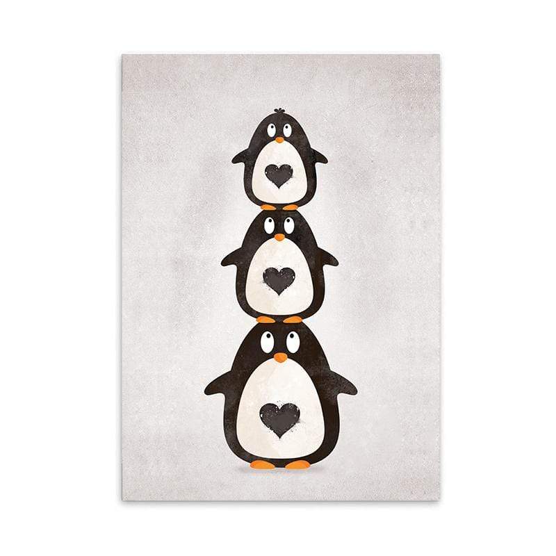 LaLe Living Bild Leinwanddruck mit süßem Pinguin Motiv A3 / A4