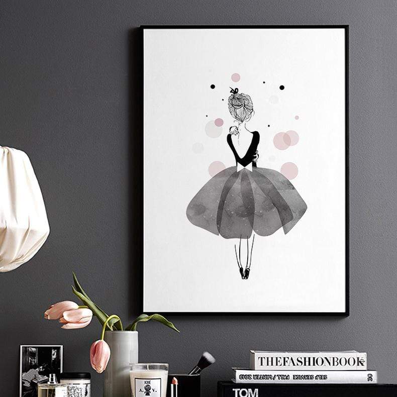 LaLe Living Bild Leinwanddruck mit süßer Ballerina als Motiv