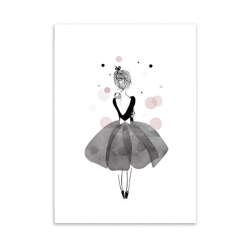 LaLe Living Bild Leinwanddruck mit süßer Ballerina als Motiv