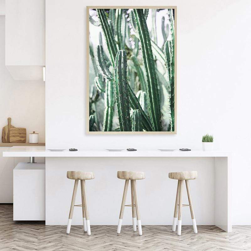 LaLe Living Bild Leinwanddruck mit tropischem Kaktus