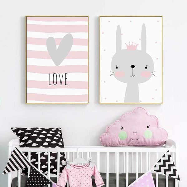 LaLe Living Leinwandbild mit niedlichem Bunny A4 21x30cm