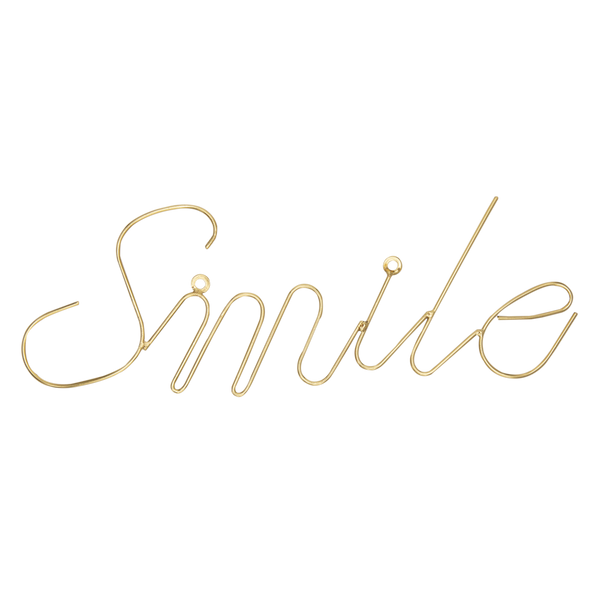 LaLe Living Wanddekoration LaLe Living Deko Schriftzug Smile in Gold, 30 x 13 cm