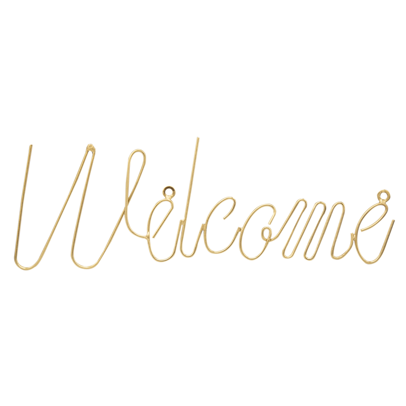 LaLe Living Wanddekoration LaLe Living Deko Schriftzug Welcome in Gold, 27.5 x 11.5 cm