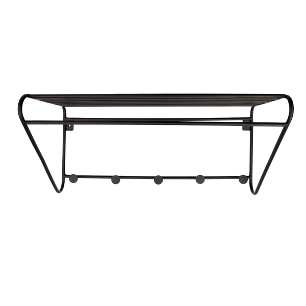 LaLe Living Wandregale LaLe Living Garderobe Maron mit 5 Haken in Schwarz