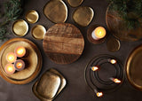 MADAM STOLTZ Ovales Tablett in Gold, 2er Set