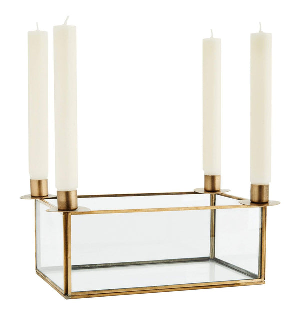 MADAM STOLTZ Glasbox mit Kerzenständer, 25 x 15 cm