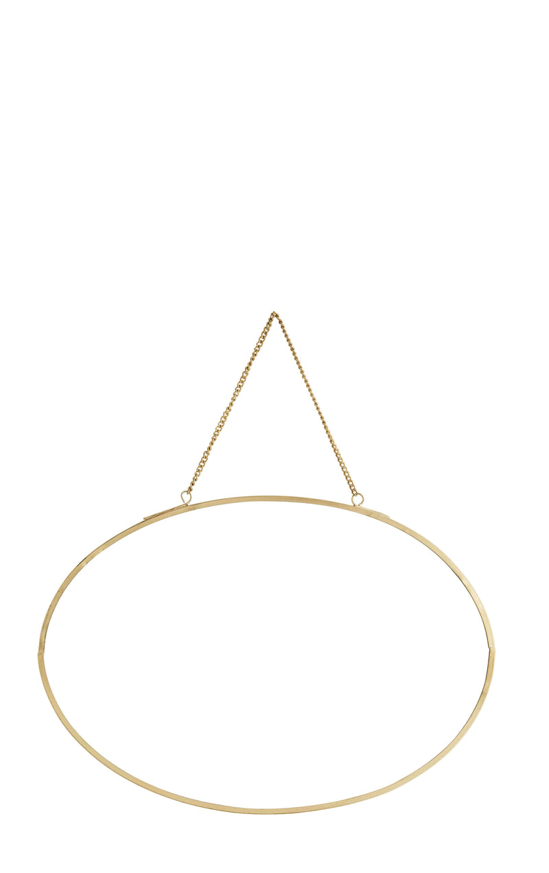 MADAM STOLTZ Spiegel Oval mit Goldrahmen, 30 x 21 cm