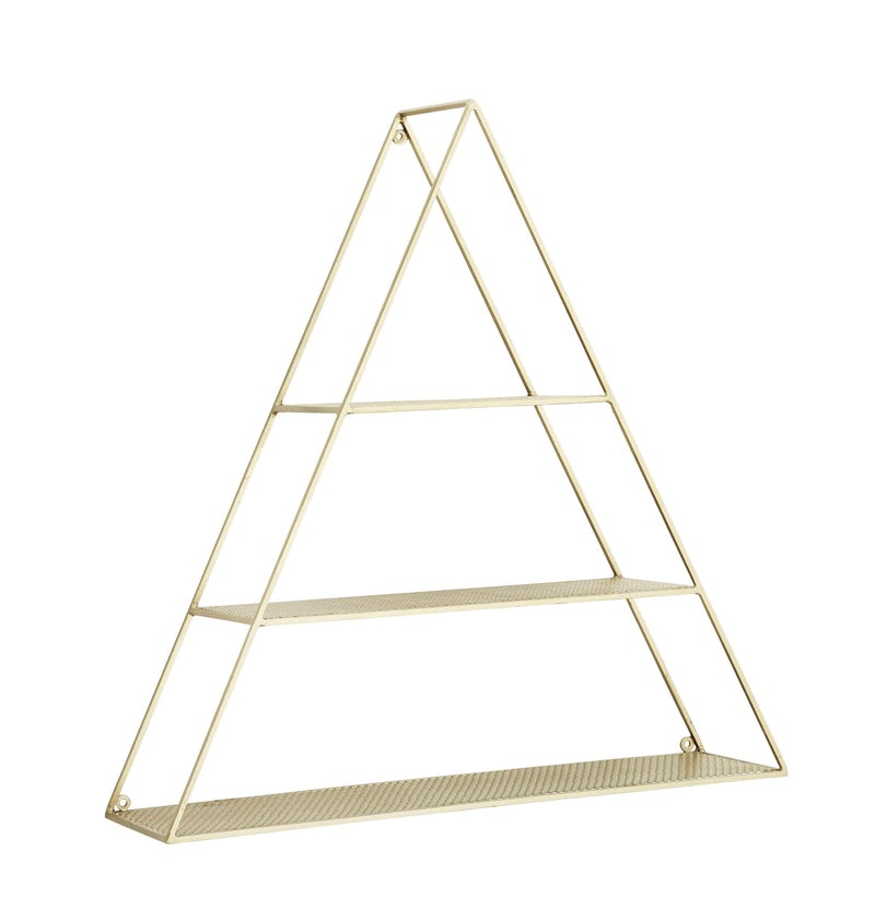 MADAM STOLTZ Triangel Wandregal in Antik Gold, 61x15x60 cm