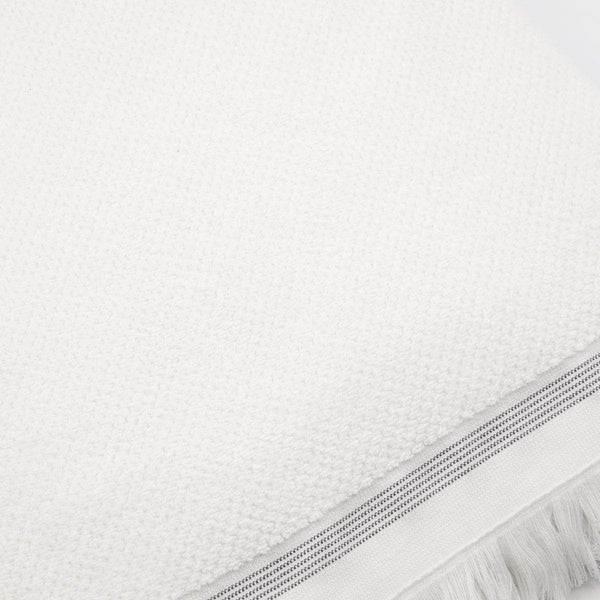Meraki Handtuch Meraki Handtuch 100x180 cm Weiß mit grauen Streifen aus Organischer Baumwolle