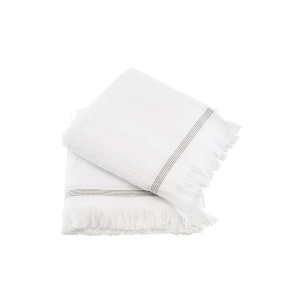 Meraki Handtuch Meraki Handtuch, 50x100 cm, Weiß mit grauen Streifen