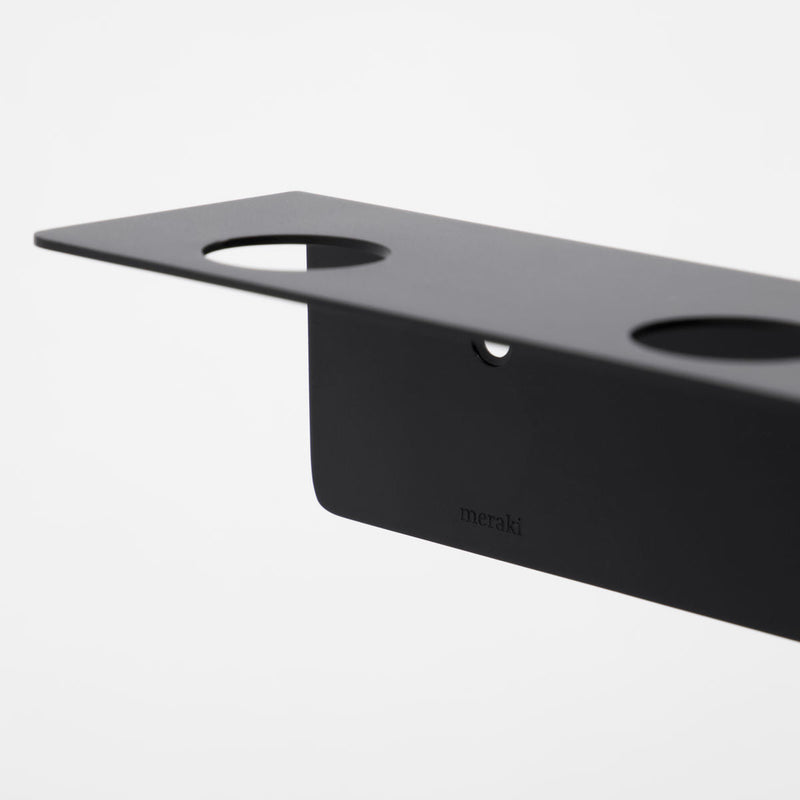 Meraki Meraki Regal mit Flaschenhalterung und Hakenleiste, Mattschwarzes Finish