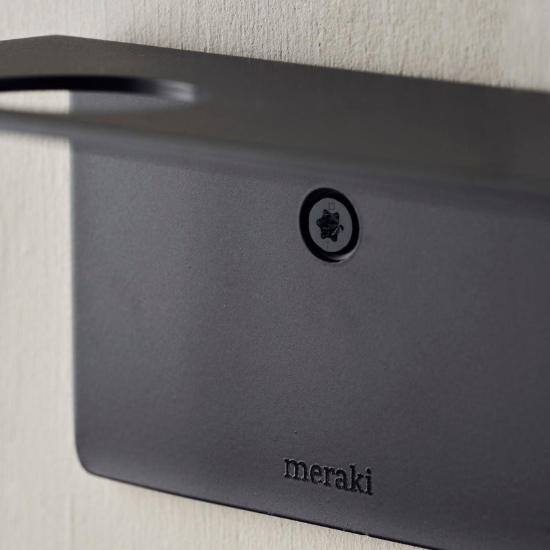 Meraki Meraki Regal mit Flaschenhalterung und Hakenleiste, Mattschwarzes Finish