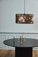 Nordal Lampenschirm Nordal Hängeleuchte Baubo aus Bambus mit Blumenprint, Ø 60cm
