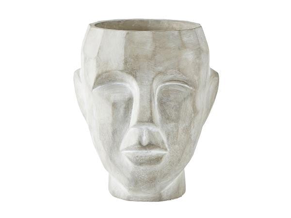 Villa Collection Blumentopf in Kopfform aus Zement, Ø19 cm