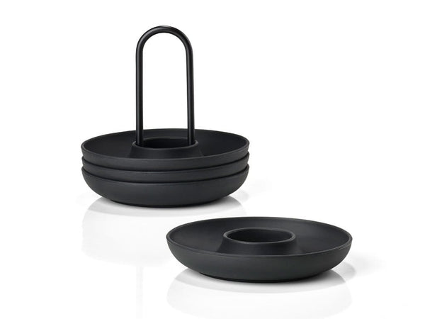 ZONE Denmark Küchenutensilien Zone Eierbecher 4er-Set Schwarz, Ø 11,2 cm
